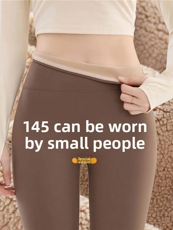 

Women's High-Waist Fce Lined Yoga Pants Autumn Winter Warm Tights ark Bite Leggings Outerwear Bot Casual High Butt Lift