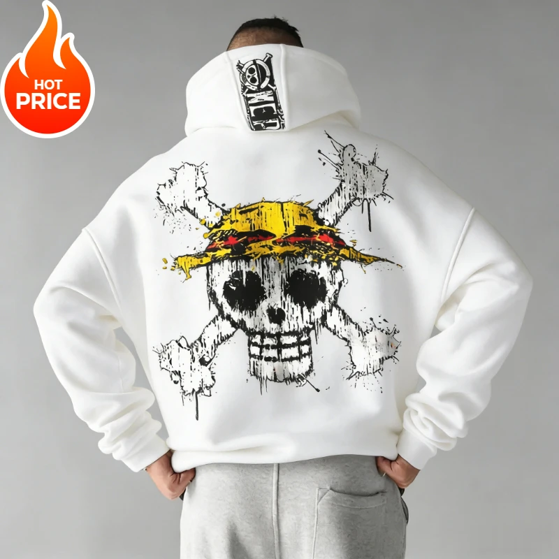 Nika Luffy, ropa de calle Harajuku de una pieza, ropa de calle Vintage para hombre, Sudadera con capucha de invierno para mujer, Sudadera con capucha de gran tamaño, Top de manga larga