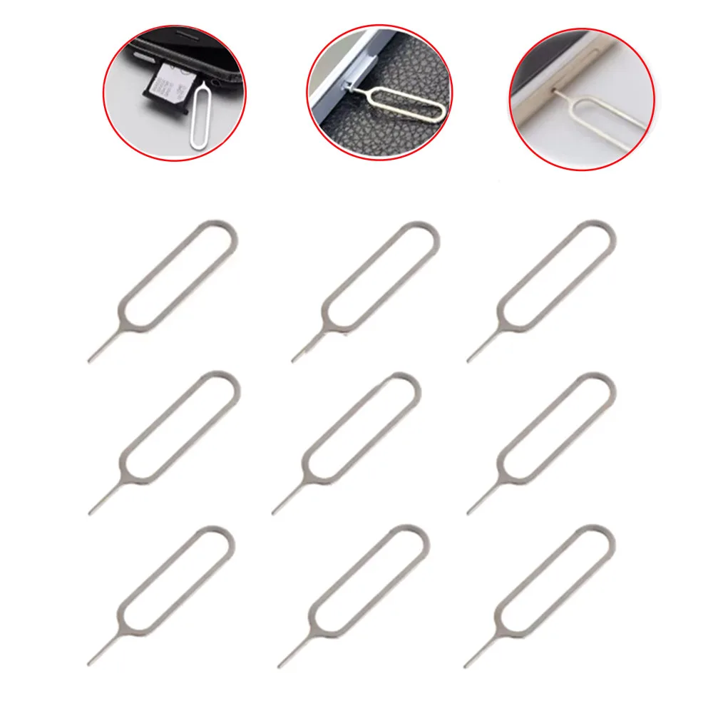 10pcs/set Sim Card Tray Open Pin Needle Key Tool  Stainless Steel Needle for Huawei For IPhone IPad Samsun