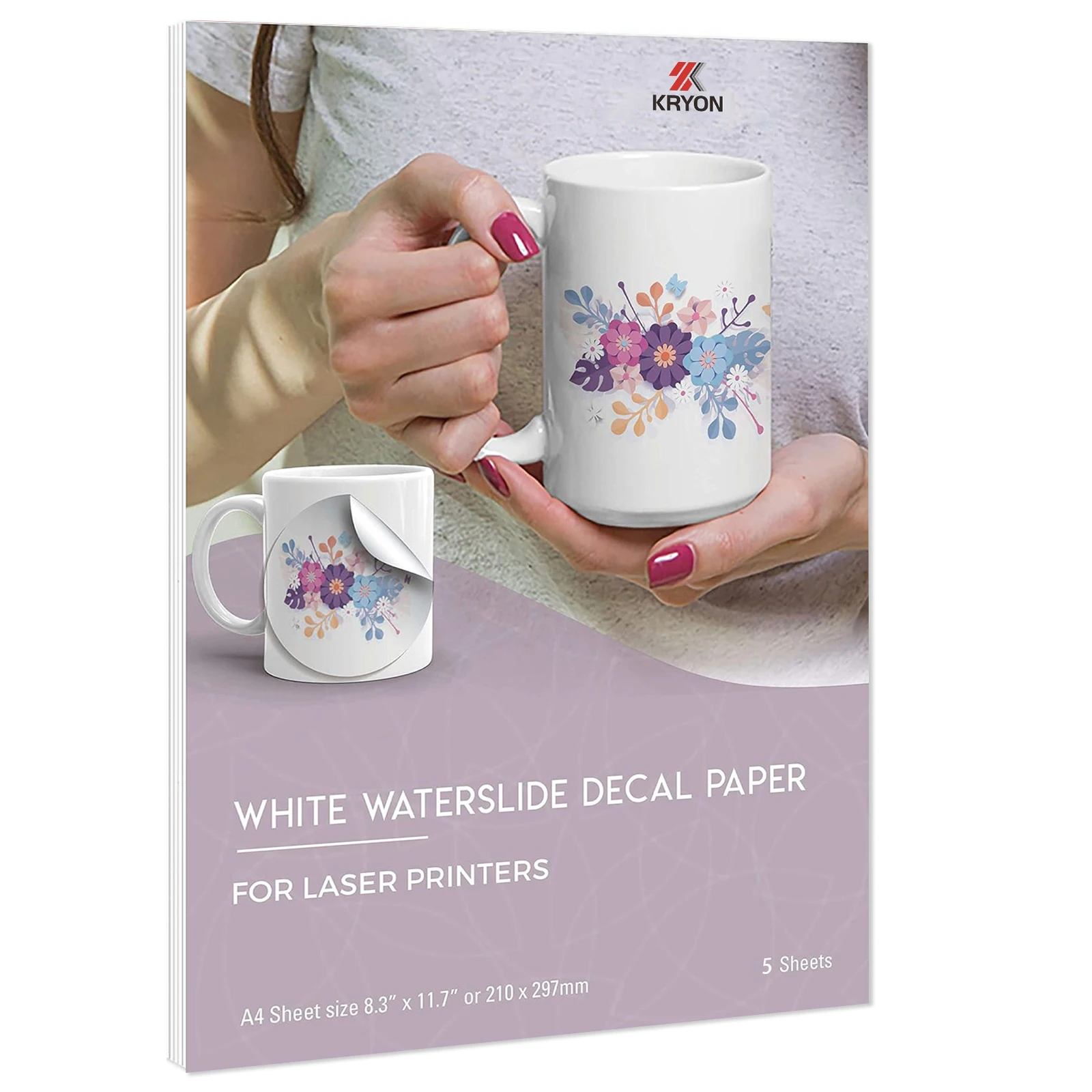 5 Sheets A4 Size Laser Waterslide Decal Paper Sheets Transparent Clear Water Slide Paper for Laser Printer