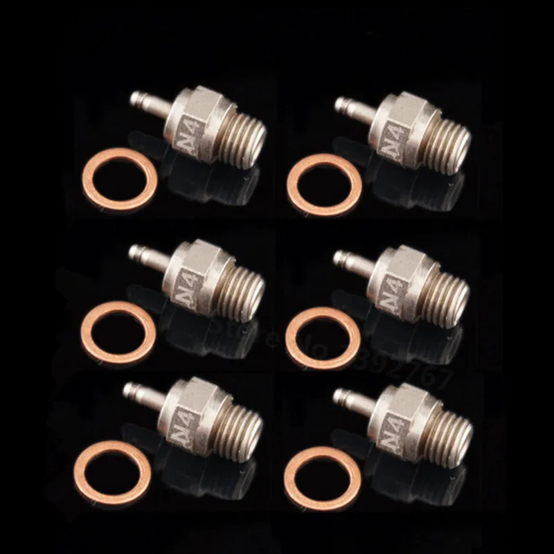 6pcs N3 N4 Glow Plugs #3 #4 Hot Spark Vertex SH Engine Parts Accessroies For Nitro Truck Replace OS RC Model Car HSP 70117