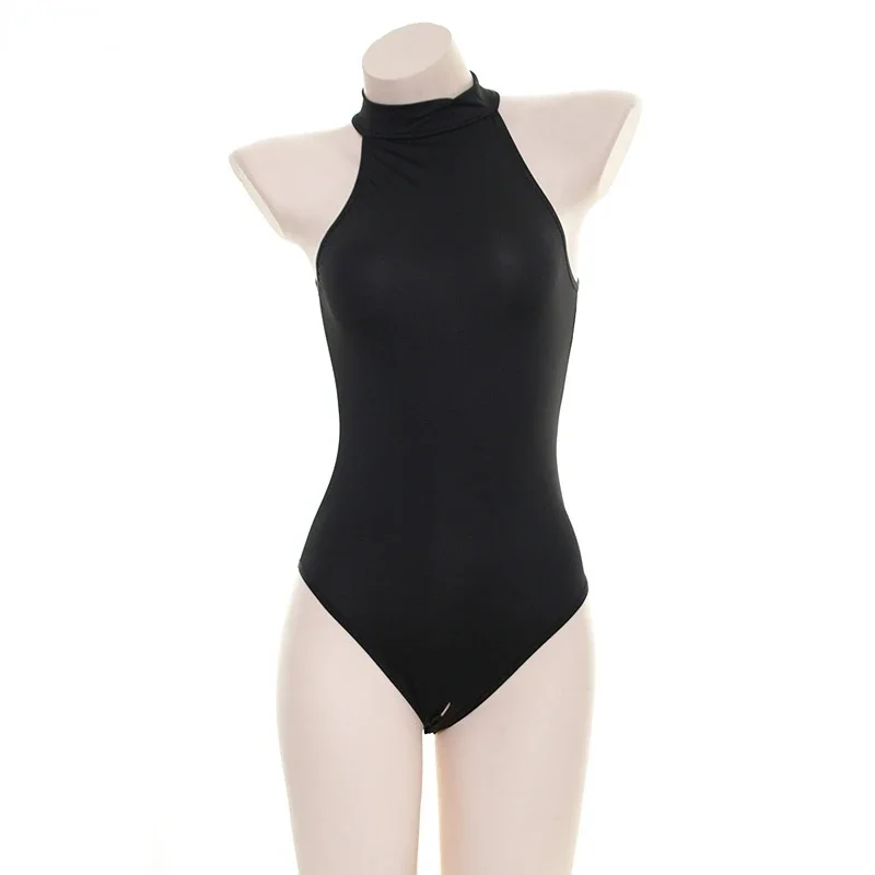 

Anime Girl High Collar Tight Leotard Bodysuit Swimsuit Uniform Costume Women JK one-piece Swimwear Pool Party Cosplay