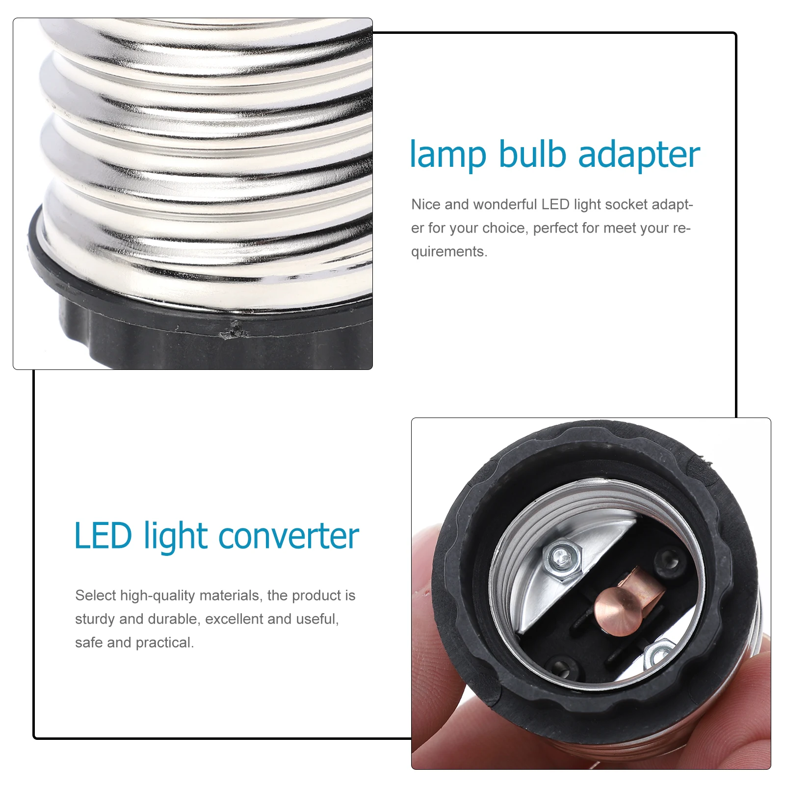 

8pcs Lamp Holder Converter E40 to E27 LED Light Bulb Adapter PVC Screw Base Outdoor Use Durable Aluminum Alloy
