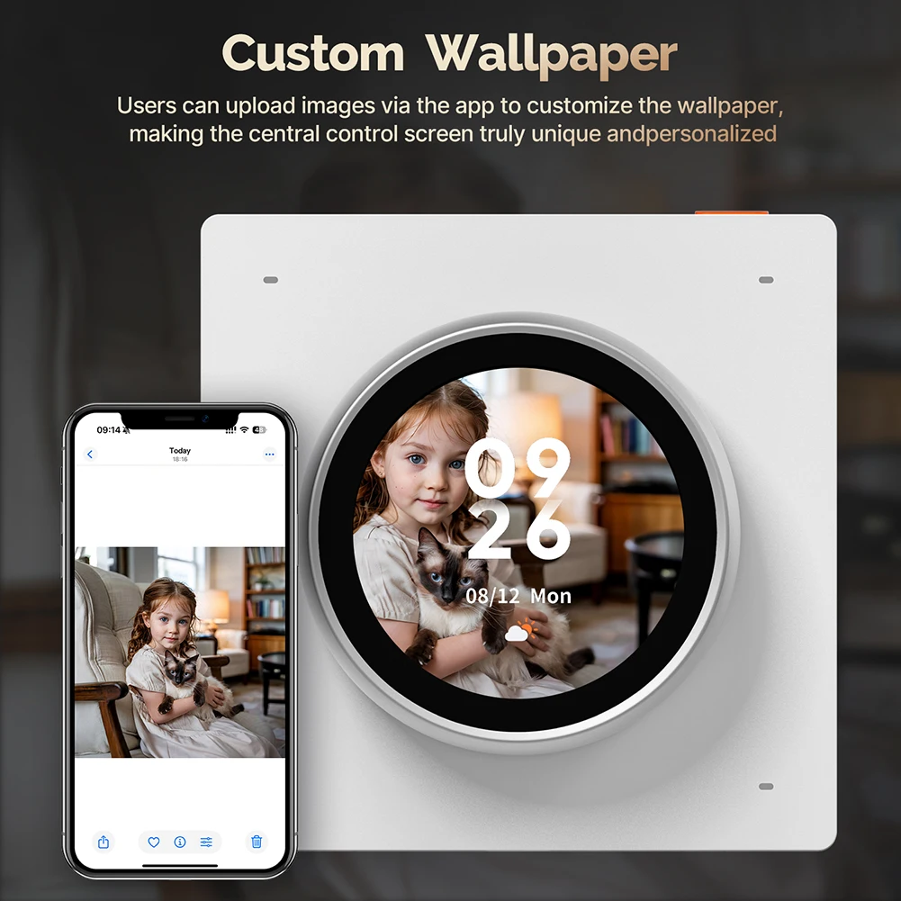 Tuya WiFi perilla inteligente pantalla de Control Central girar perilla inteligente sin costuras pantalla de Control Central 3 relés Panel de Control de 4 botones