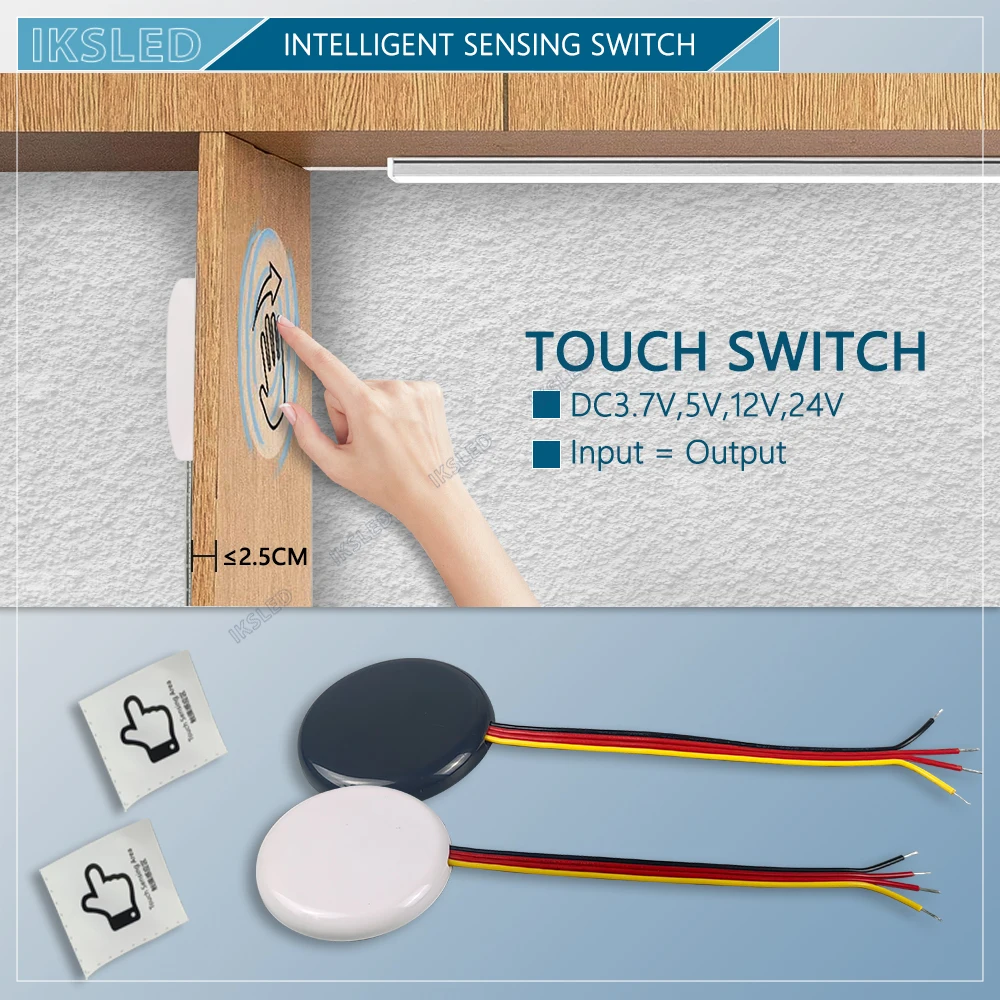 MINI 12V24V LED عكس الضوء مفتاح مستشعر اللمس اختراق لوحة الخشب الزجاج المنزل الذكي باهتة للتحكم في الإضاءة