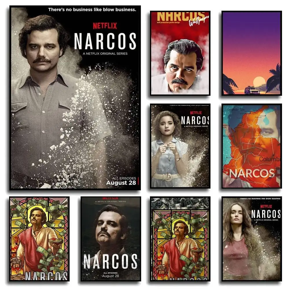 N-narcos TV Series Poster Paper Print Art Painting Decoration Posters Living Room Quality Canvas Vintage Style Painting Home W