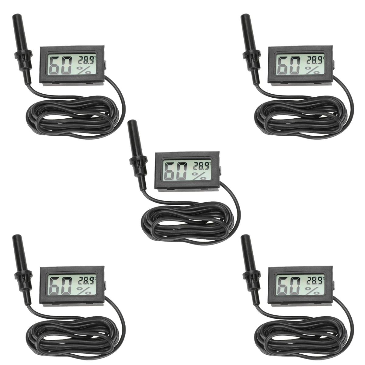 

5 Pcs Digital Hygrometer Thermometer ABS Material Large Display Temperature Humidity Meter Home Use Mini LCD Hygrothermograph