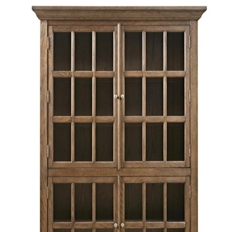 

American country solid wood old bookcase oak French villa retro bookcase solid wood locker