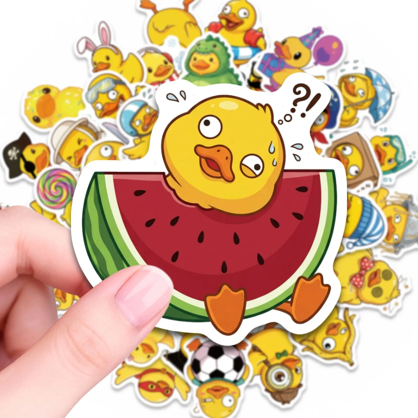 50/100Pcs Cute Funny Small Duck Stickers Pack Waterproof Decals for Scrapbook Phone Helmet Car Stationery Box File Folder Skate