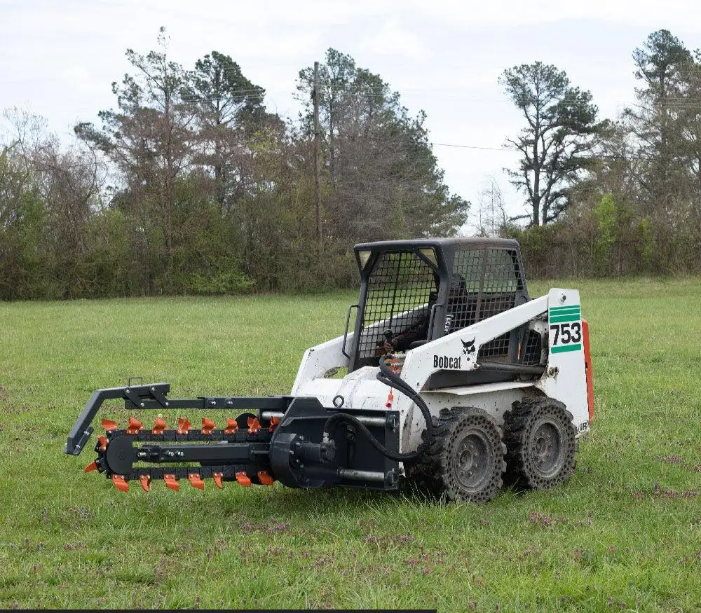 75hp Earthmoving Machinery Trencher Mini Crawler Tracked Self Propelled Hydraulic Ditchers Skid Steer Loader Trenching Machine