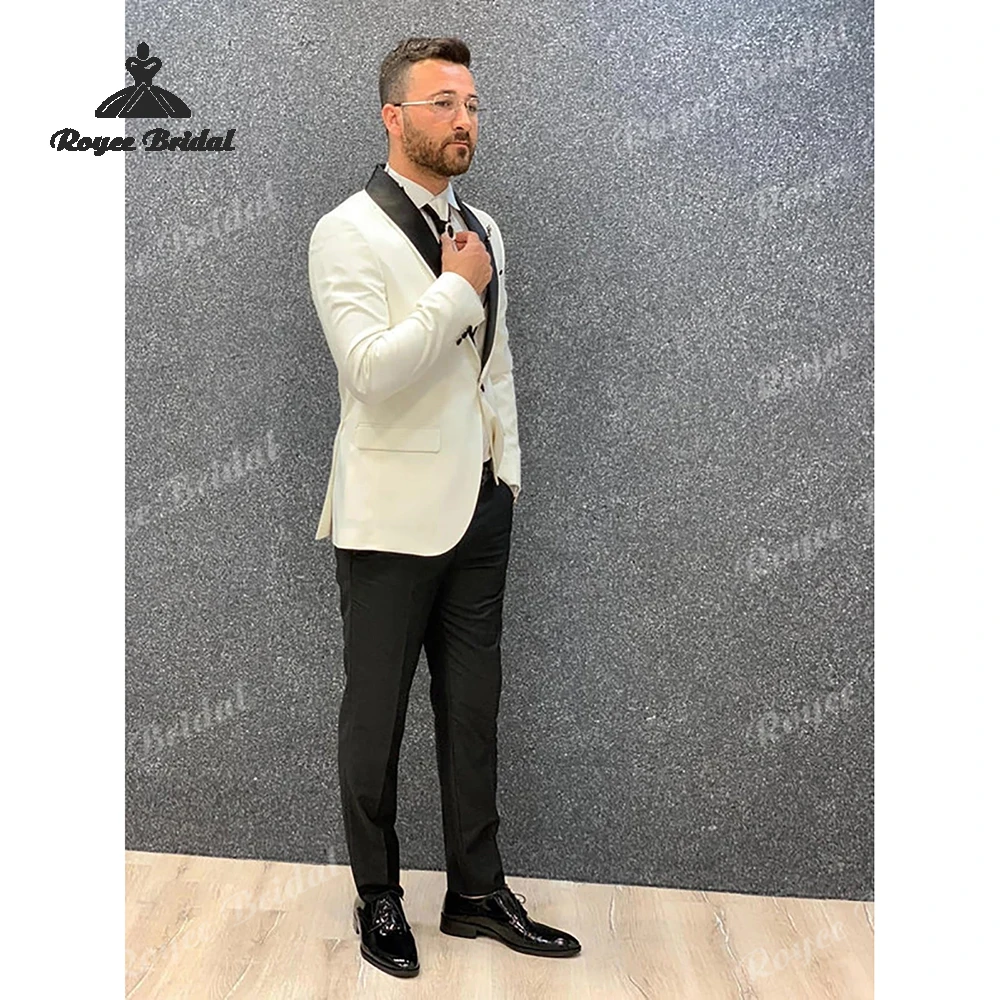 Driedelig herenpak met enkele rij knopen 2026 sjaal revers zakelijk avondpak op maat gemaakte trajes para hombre