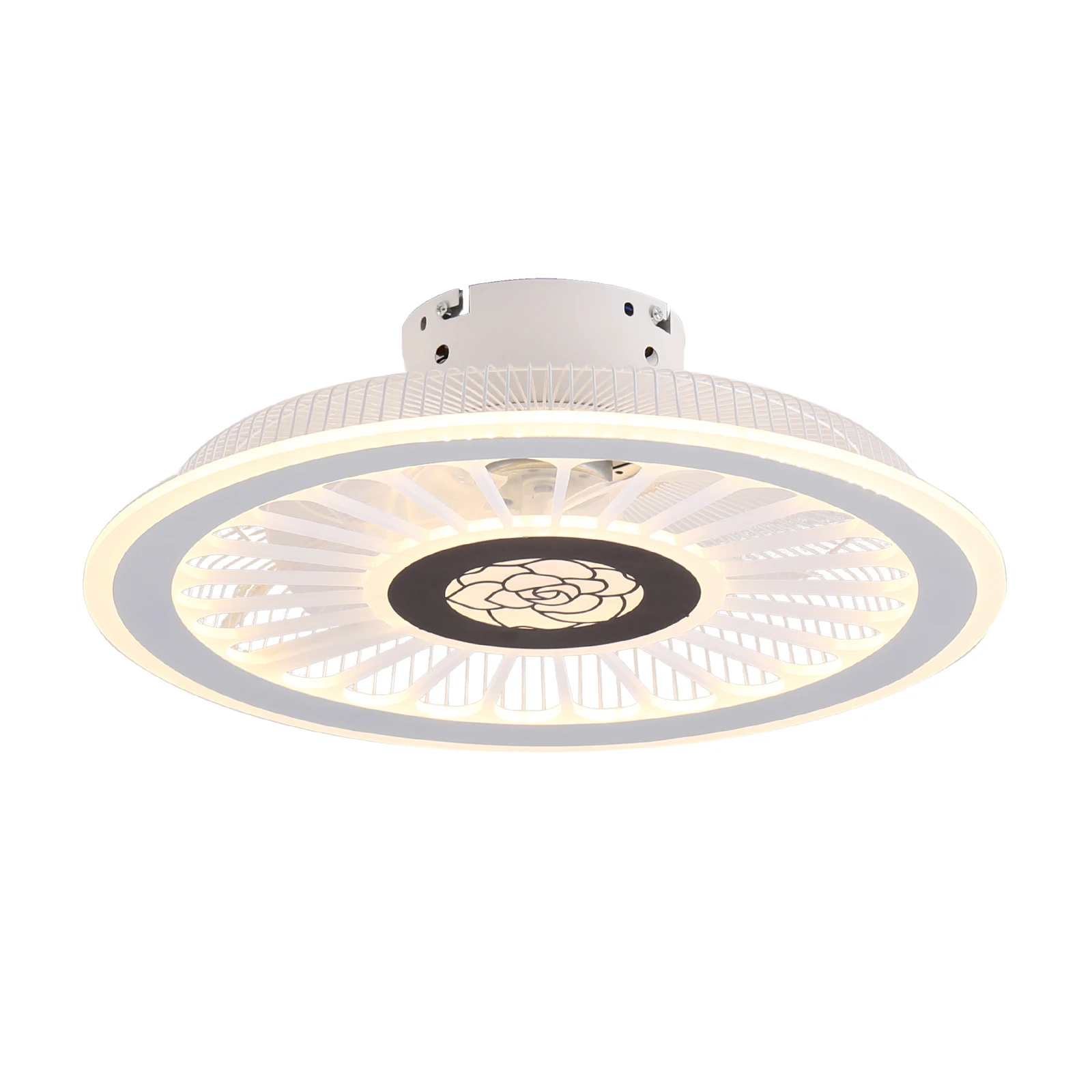 Plafonnier LED moderne avec télécommande, ventilateur à intensité variable, lampe à montage encastré, lustre, 3 vitesses