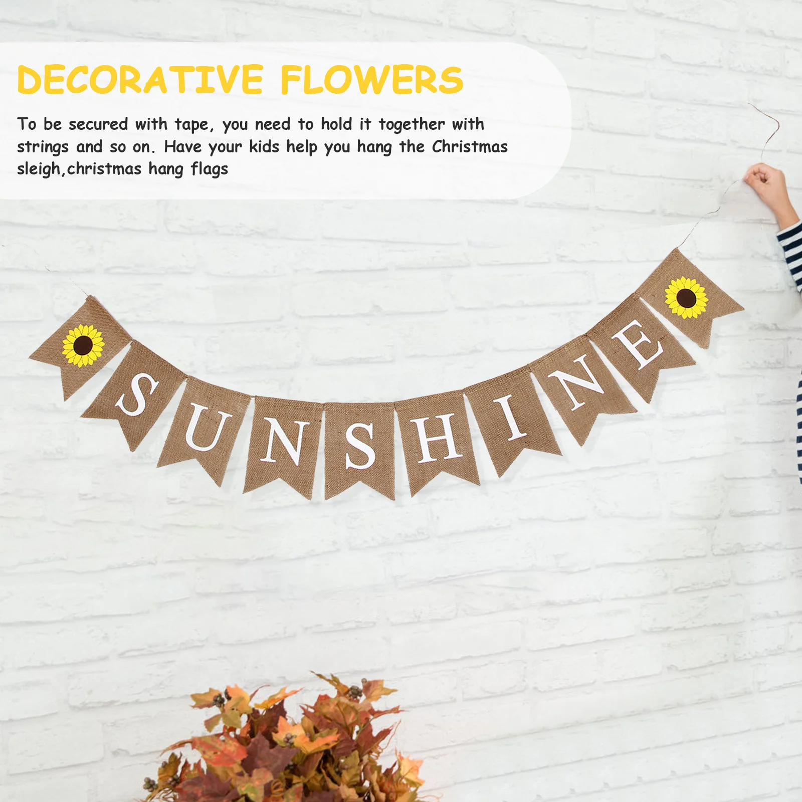 

Linen Garland Baby Yellow Birthday Decorations Sunshine Party Baby Banner Banner Hanging Kids Bedroom Wall Outdoor
