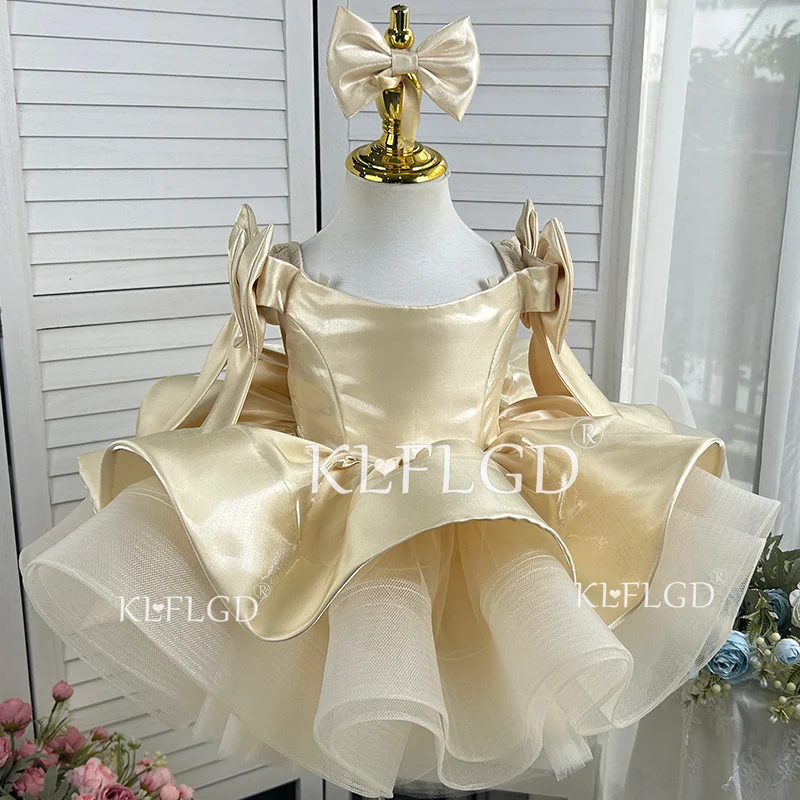 KLFLGD Gorgeous and elegant girls one-shoulder beauty pageant dress baby girl birthday party dress senior banquet girl dress