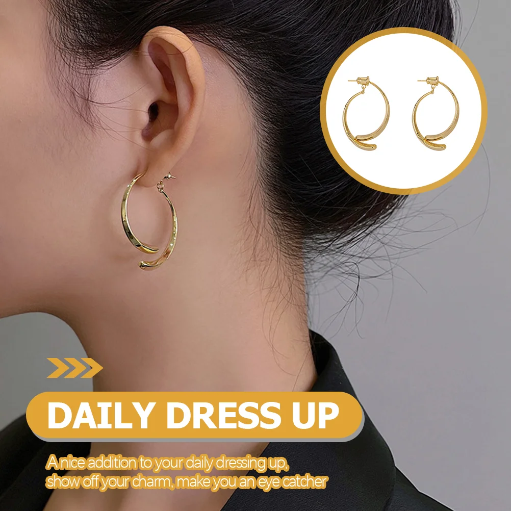 1 Pair Cross Curved Earrings Dangle Curved Stick Front Back Linear Drop Earrings for Women women dangle earrings