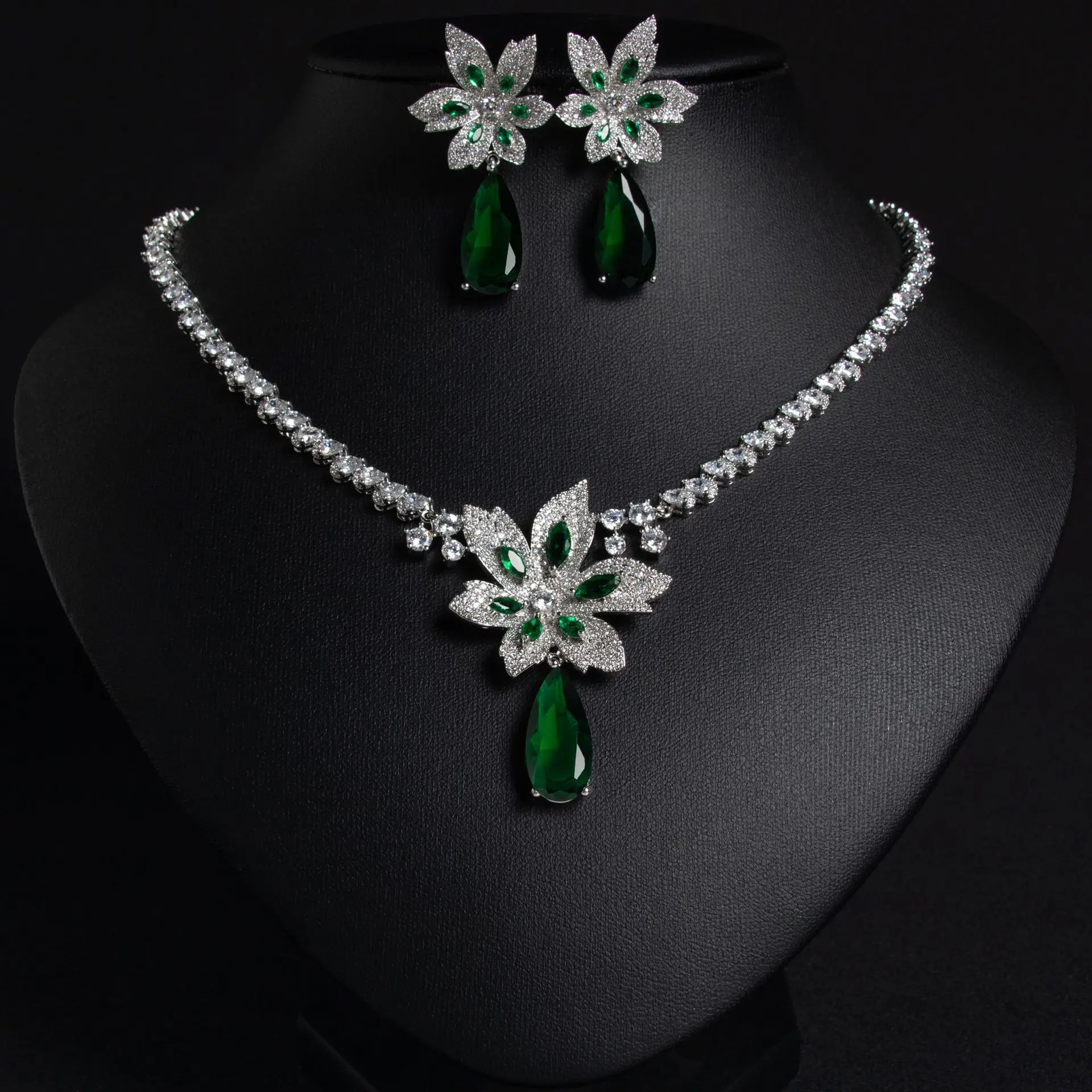 Vintage Original Maple Leaf Art Jewellery Necklace Earrings Adjustable Ladies Accessories Set Wedding Party Holiday Gift