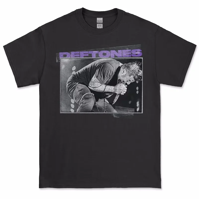 Vintage Loose Mens T-shirts Horror Deftones Skull T Shirt Casual Harajuku Gothic Black Tee Shirt Summer Tops Streetwear Hip Hop