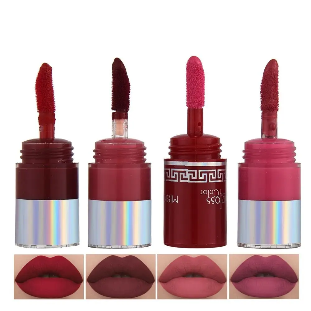 Moisturize 4-Color Matte Lipstick Long-lasting Non Stick Cup 4 in 1 Liquid Lipstick Waterproof Sexy Lipstick Pen Kit Women