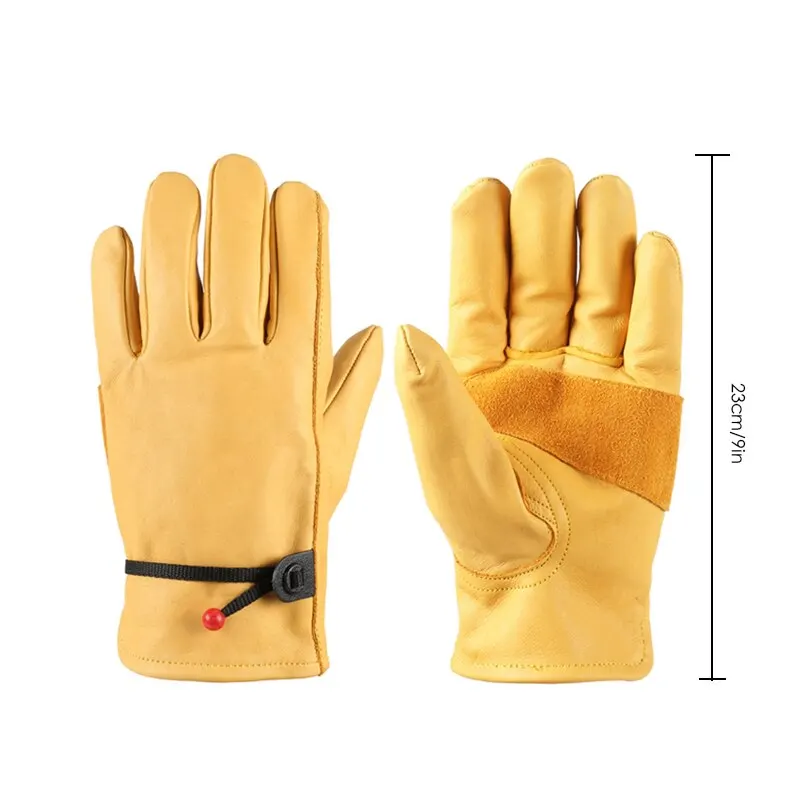 1 Pair Yellow Cowhide Gloves Soft Sensitive Gloves Finger Guards for TIG Welding TIG Glove Bike Accessoris