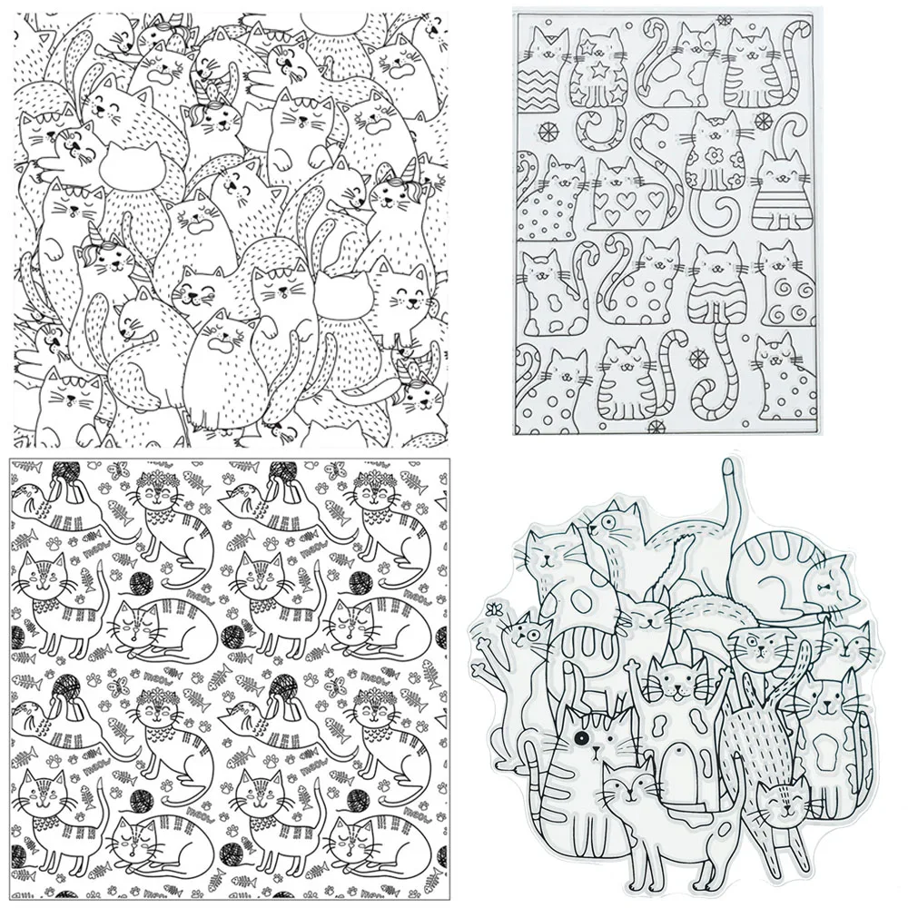 

Cute Cat Polymer Clay Stamp Texture Emboss Sheet Designer DIY Clay Cutter Jewelry Individual Impression Ceramic Pottery Tools