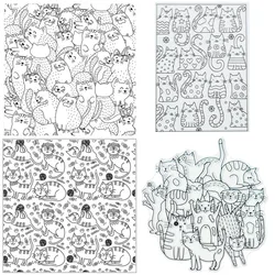 Cute Cat Polymer Clay Stamp  Texture Emboss Sheet Designer DIY Clay Cutter Jewelry Individual Impression Ceramic Pottery Tools
