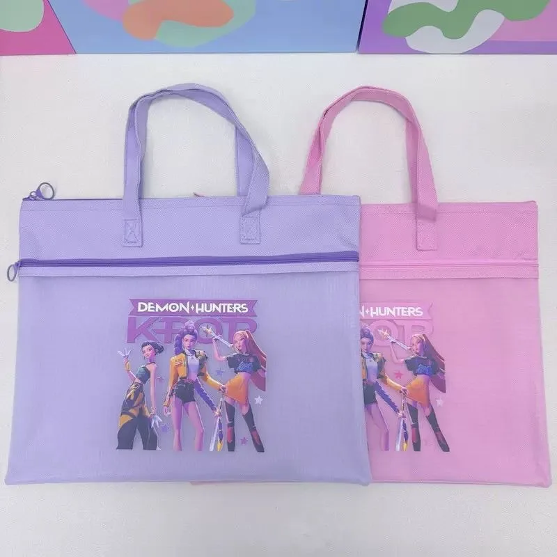 حقيبة حمل KPop Demon Hunters Cartoon Cute Rumi Mira Zoey للفتيات، حقيبة مستندات محمولة عصرية ومتعددة الاستخدامات وحلوة #3
