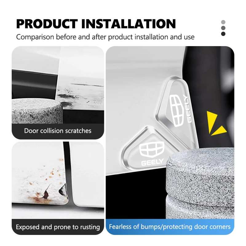Car Door Corner Anti-collision Protective Silicone Guard Protector For Geely Tugella Atlas Pro Coolray Geometry C Emgrand ec7