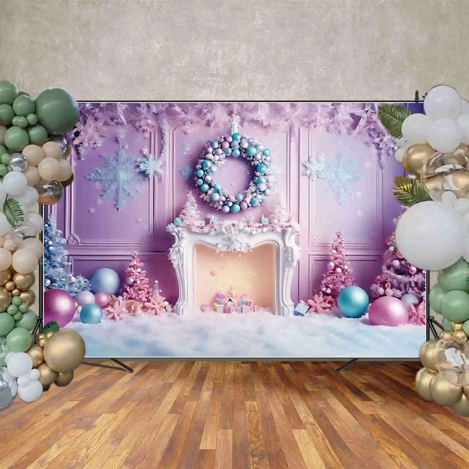 MOON.QG Рождественская Мерцающая рождественская елка фон фиолетовый орнамент елка камин снежинка фон фотозона товары