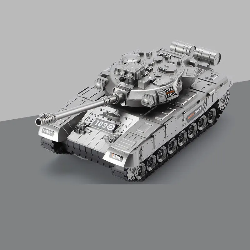 RC Tank Military War Remote Control Car With Sound Light Music Model Electric Rechargeable Tank Electronic Boy Toys Kids Gift