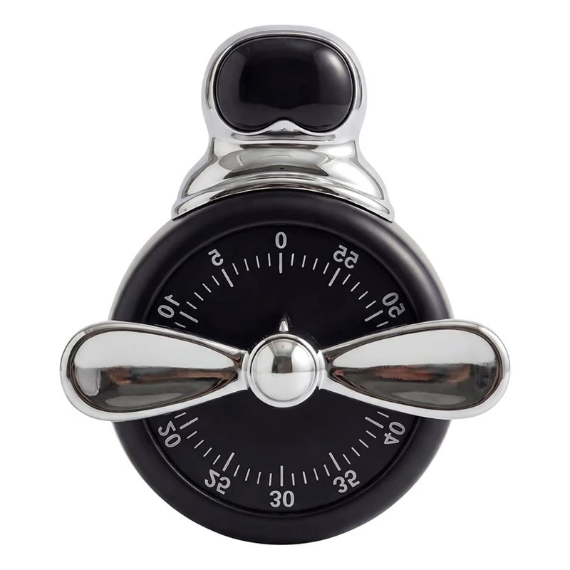 T21C Magnetic Mechanical Visual Kitchen Timer 60 Min (Retro Black)
