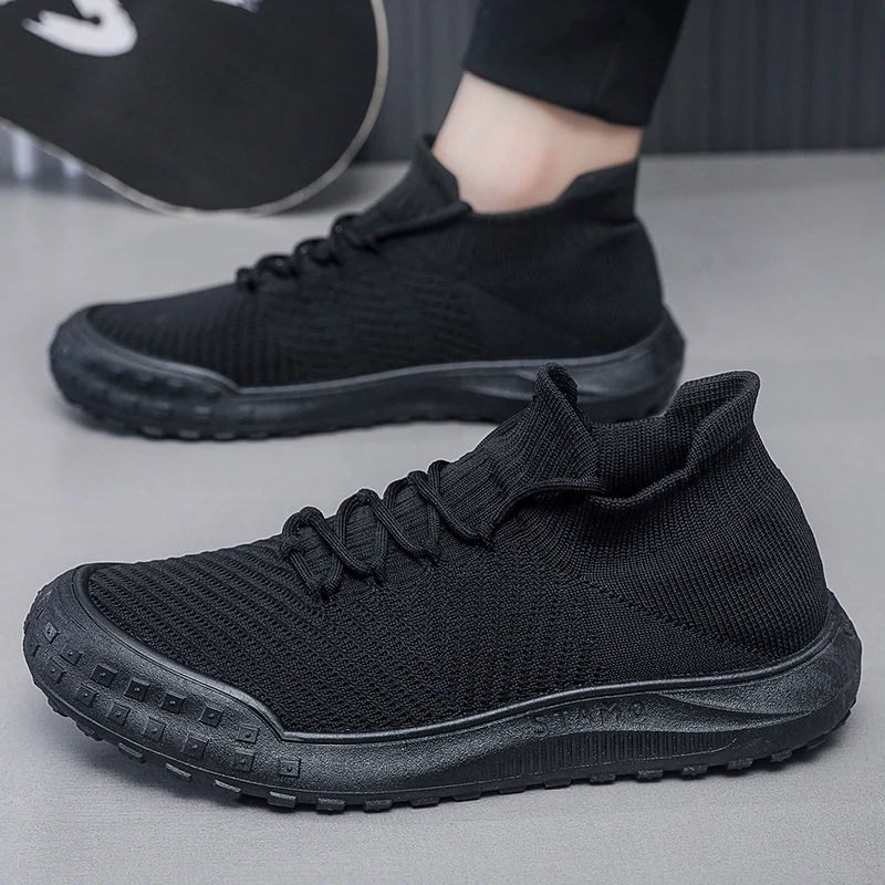 Men\'s lightweight breathable mesh casual sports shoes summer soft sole anti slip comfort running shoes fashion youth sneakers