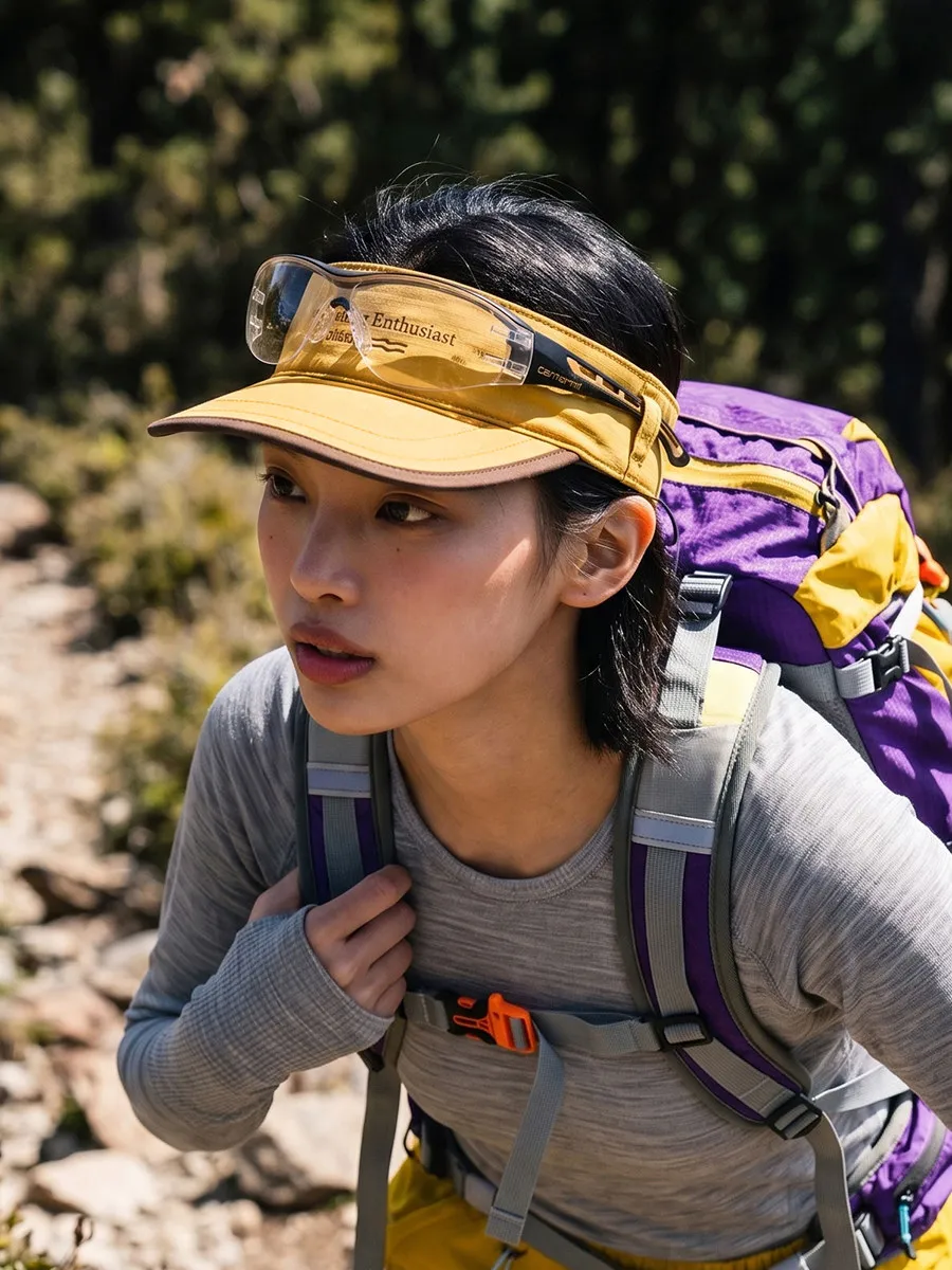 Outdoor hiking wide brim sun hat summer sun protection empty top hat
