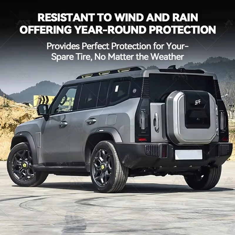 Hot selling:High Quality Exterior Accessories ABS Tire Cover Steel Waterproof Wheel Spare Tire Cover for