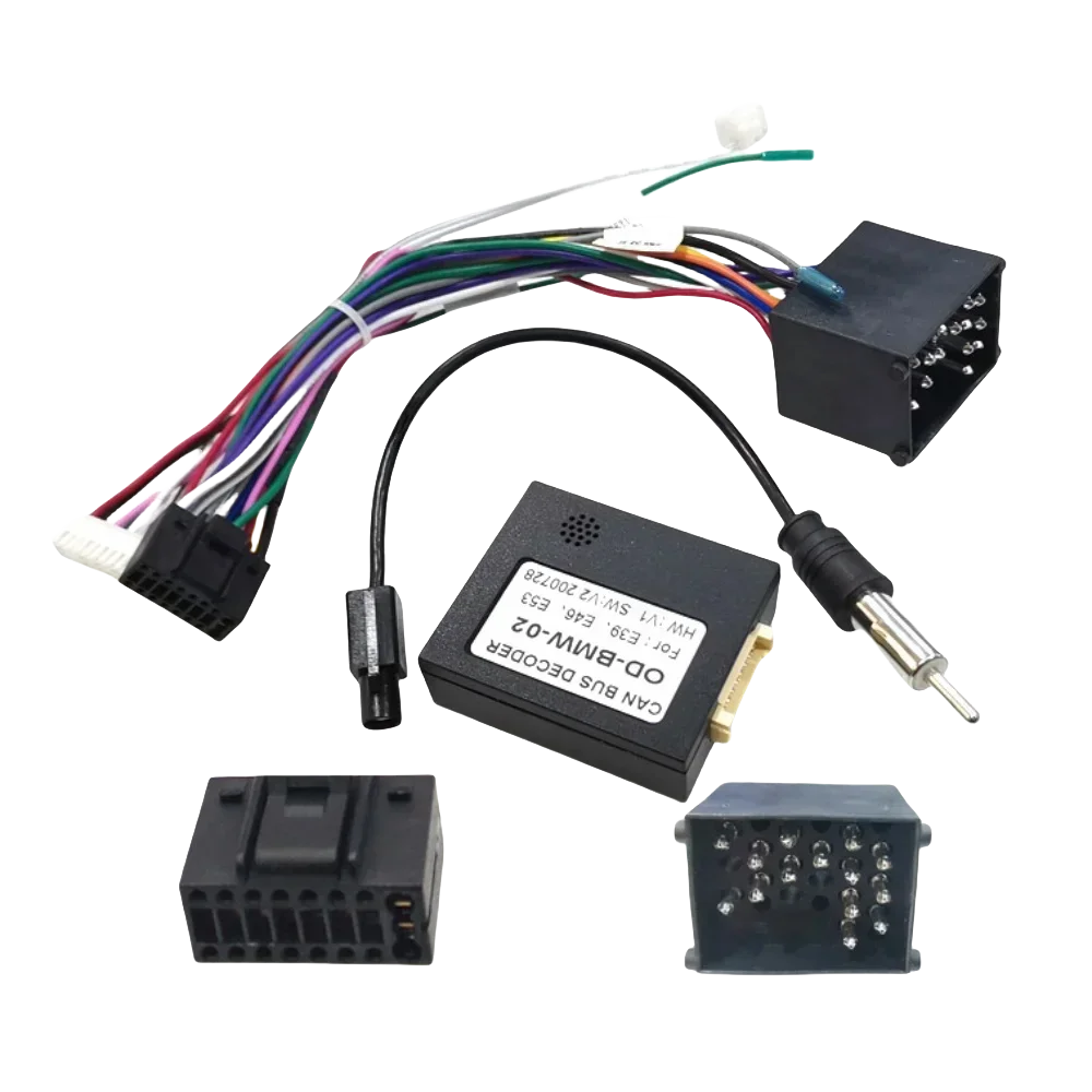 Car Radio Canbus Box Decoder OD-BMW-02 For BMW E39/ E46/E53 Harness Wiring Cables 16 PIN Wiring Harness Plug Power Cable Android
