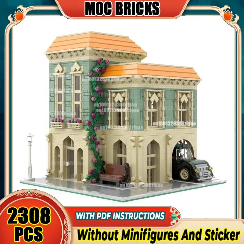 Moc Building Bricks Post Office And Delivery Car Model Blocks Toys