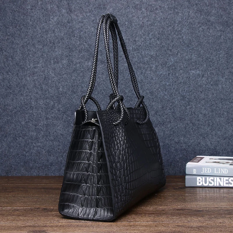 Real cowhide leather Crocodile Pattern luxury designer handbag women bags luxury brand high quality genuine leather women\'s bag