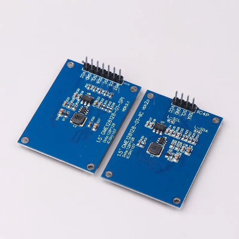 1,5-дюймовый 1,5-дюймовый 128x128 OLED-экранный модуль дисплея 4PIN 7PIN SH1107 драйвер IIC 4 контакта белый для Raspberry Pi для STM32