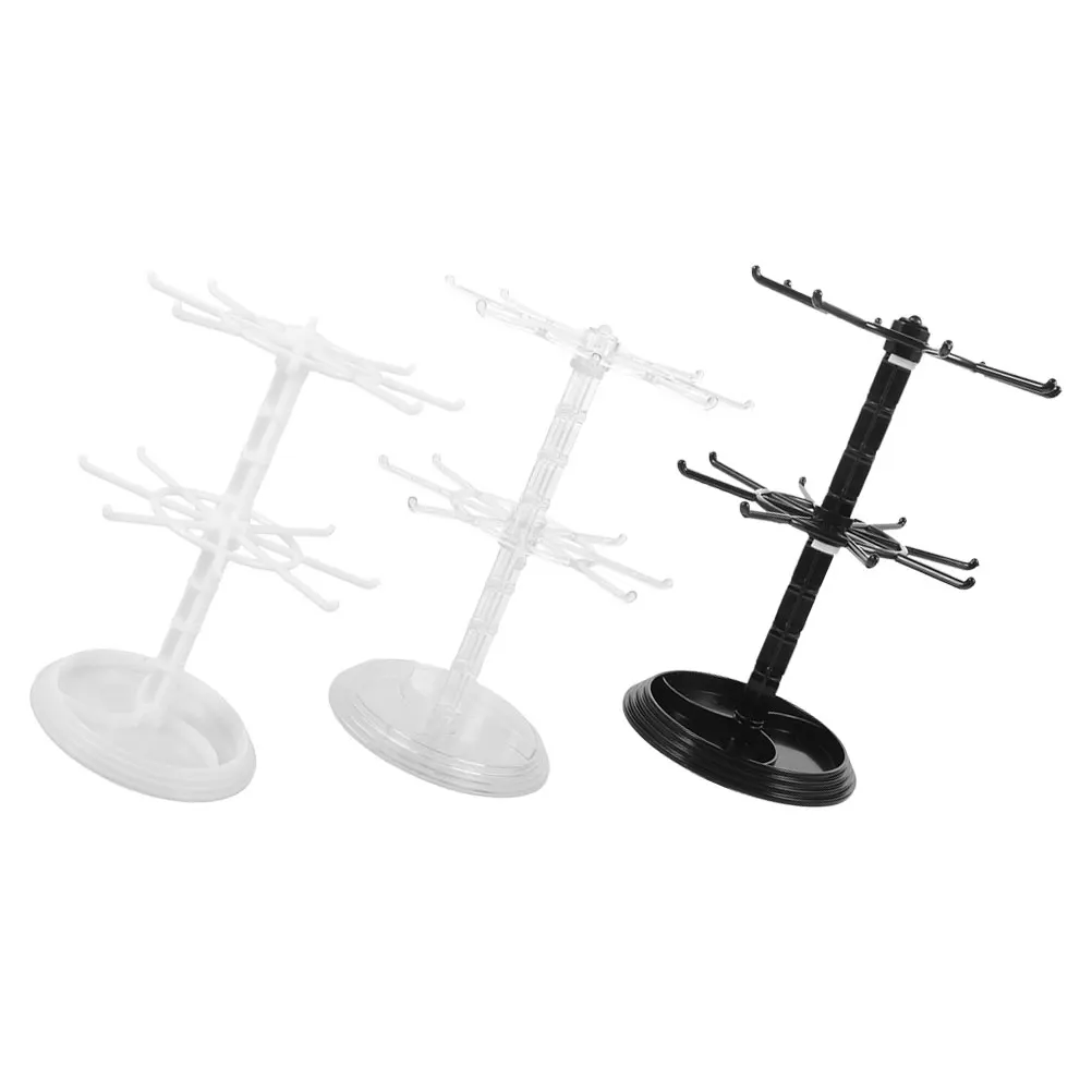 

3pcs Keychain Hanger Necklace Earring Display Rotating St Storage Rack Jewelry Holder Bracelet ganizer Desk Accessories Hanging