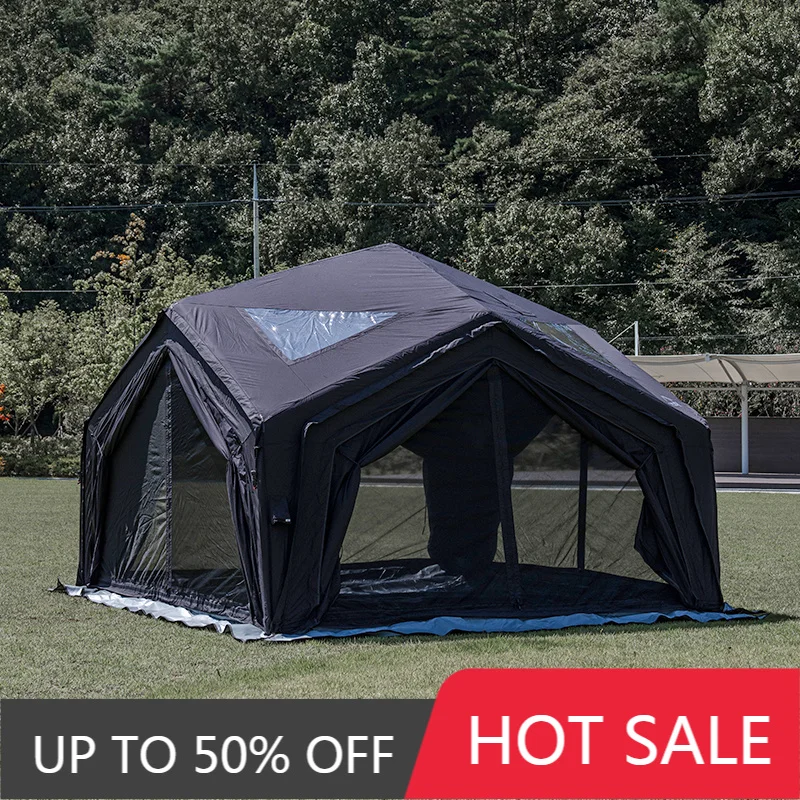 Coody Hub Station Black Inflatable Air Tent, 3-5 Person Four Seasons Luxury Portable Outdoor Camping Tent