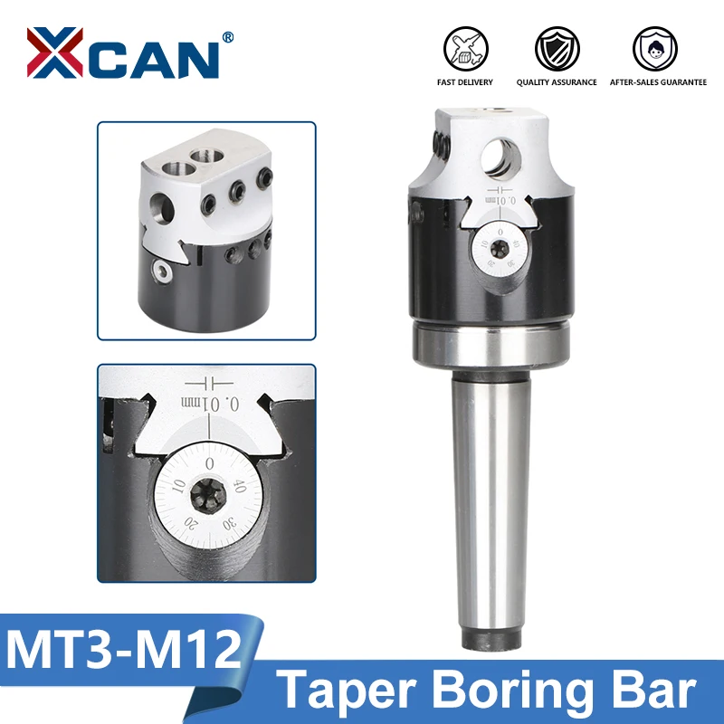 

XCAN MT3-M12 Taper Boring Bar Boring Tool Holder with 2 Inch Boring Head CNC Arbor Adapter for Milling Machine Tool