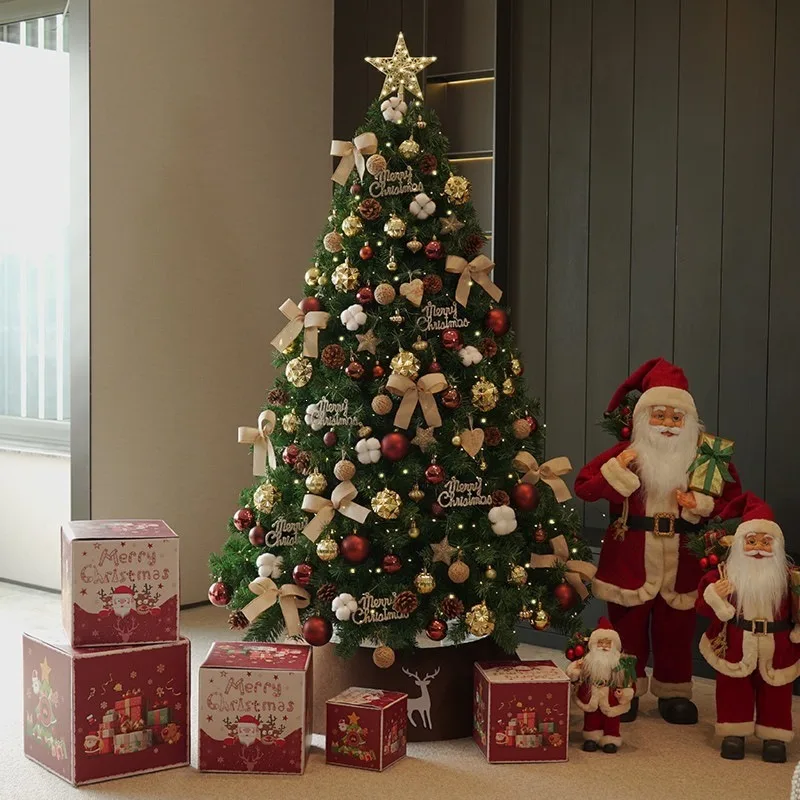 Household large-scale Christmas scene arrangement with lights DIY handmade decorations ornament package small gifts