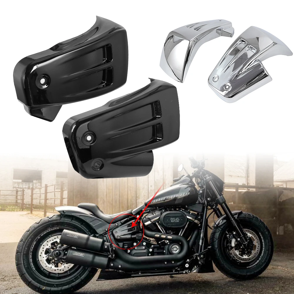 

Motorcycle Black/ Chrome Left & Right Battery Side Fairing Cover For Harley M8 Softail FXFB FXFBS FAT BOB Sport Glide 2018-2022