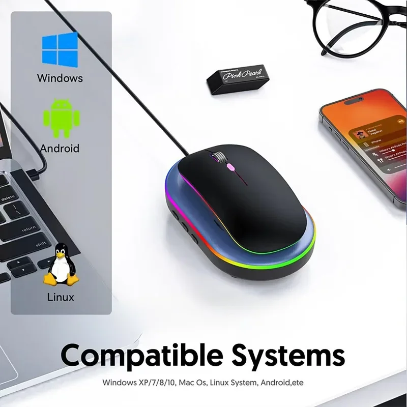 Virtual Mouse Mover Rotary Mouse Shaker Anti-Sleep Mover Automatic Mouse Movement with ON/OFF Switch for Computer Awakening