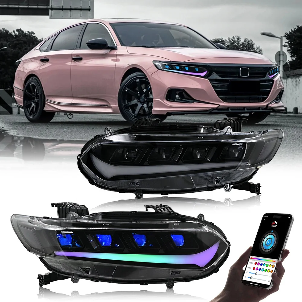

New Front Light LED Day Running Light Modified Headlamp For Honda Accord 2018 2019 2020 2021 2022