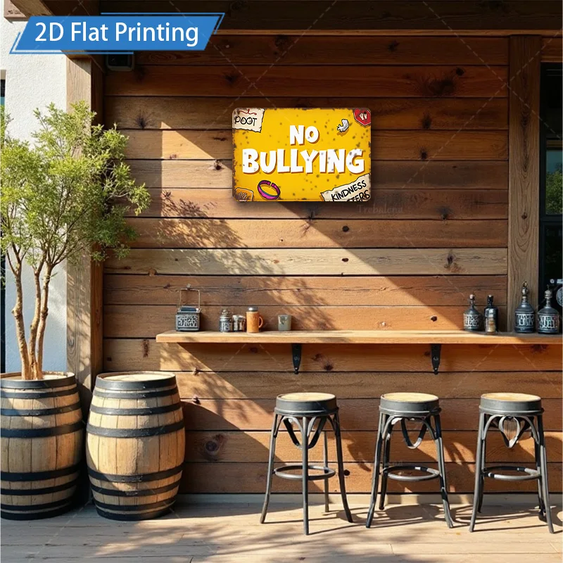 [2D FLAT] 1 قطعة علامة معدنية، 8 × 12 بوصة لافتة معدنية غير منتفخة 2D طباعة مسطحة ديكور