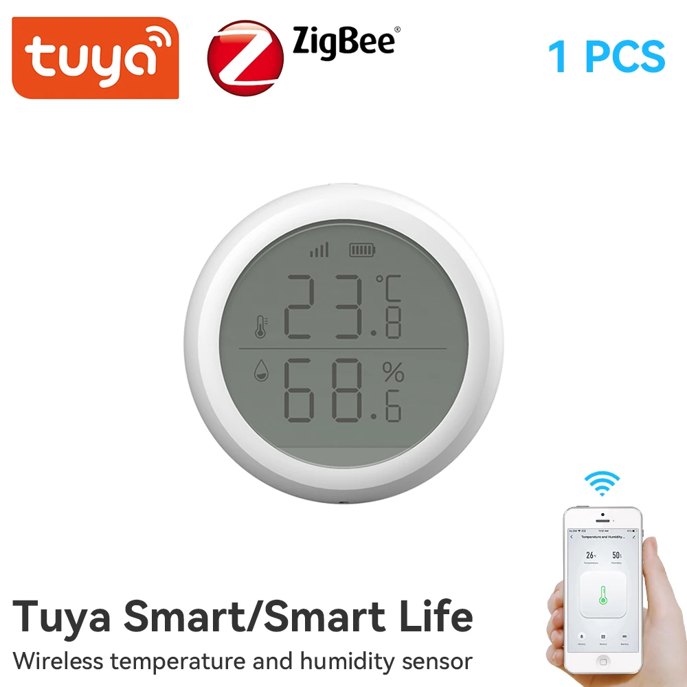 Tuya ZigBee Smart Home Temperatur- und Feuchtigkeitssensor Smart Home Control funktioniert mit Alexa Google Assistant Tuya Zigbee Hub