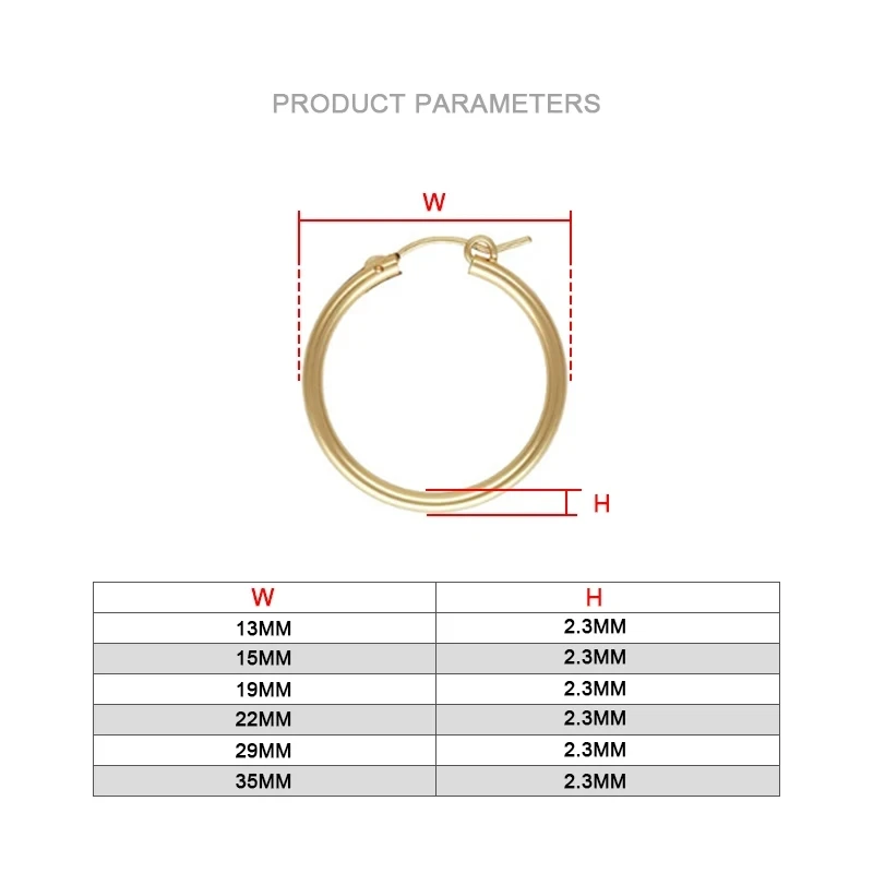 Eurowire Hoop 14K Gold Filled Hoop Earrings Wholesale Bulk Gold Pendant Hoop Earrings DIY Jewelry Findings Women Earrings