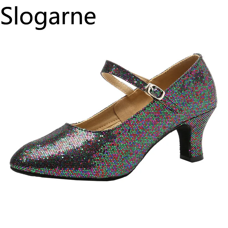 新しいグリッターモダンダンスシューズ-女性用ダンスシューズ-ポイントトゥ-ガールズ-ボールルーム-タンゴ-サルサ-ラテンダンスシューズ-女性用-35cm-55cm-ヒール
