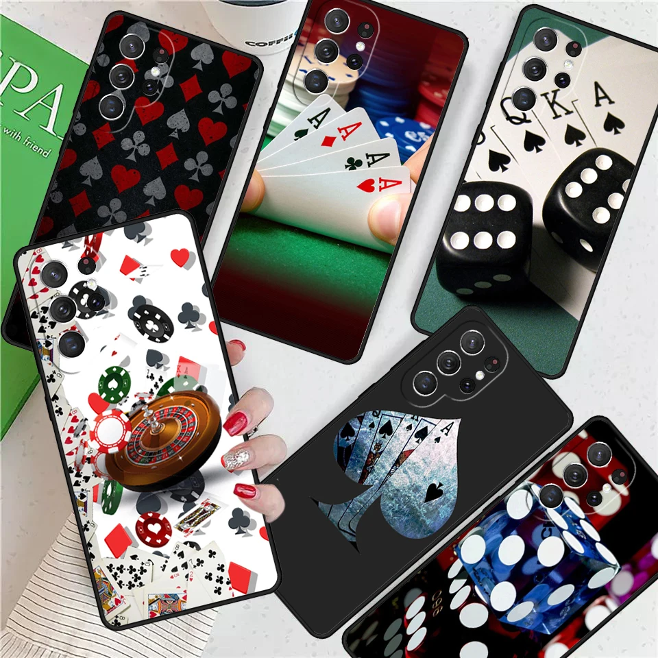 Dices Poker Casino For Samsung Galaxy S24 Ultra S21 S22 S8 S9 S10E Note 10 20 Plus FE S23 Phone case Cover Coque