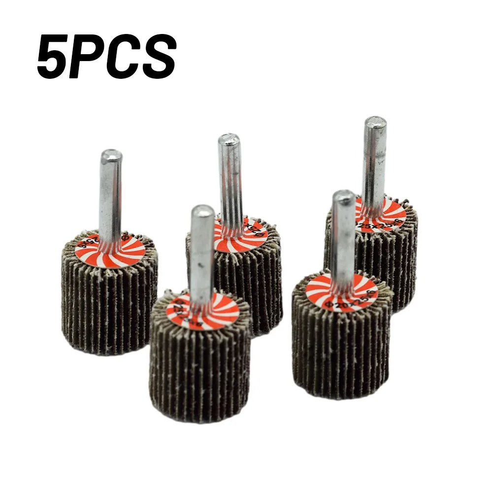 Grinding Grinder 5pcs Flap Wheels Metal 80 Grit Aluminum Oxide Blending Deburring For 6mm Shank Rotary Tools Sanding